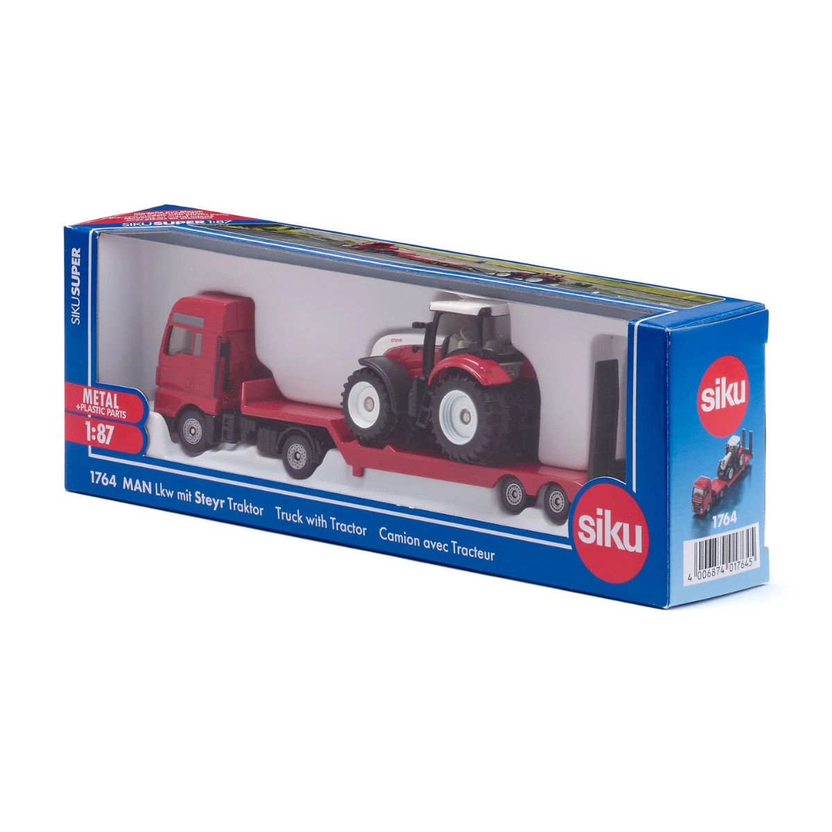 Đồ Chơi Xe Tải MAN Chở Máy Kéo Nông Nghiệp Steyr SIKU 1764
