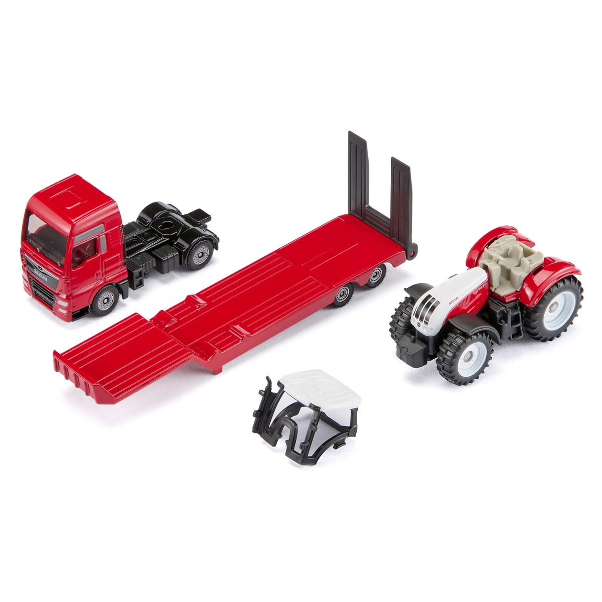 Đồ Chơi Xe Tải MAN Chở Máy Kéo Nông Nghiệp Steyr SIKU 1764
