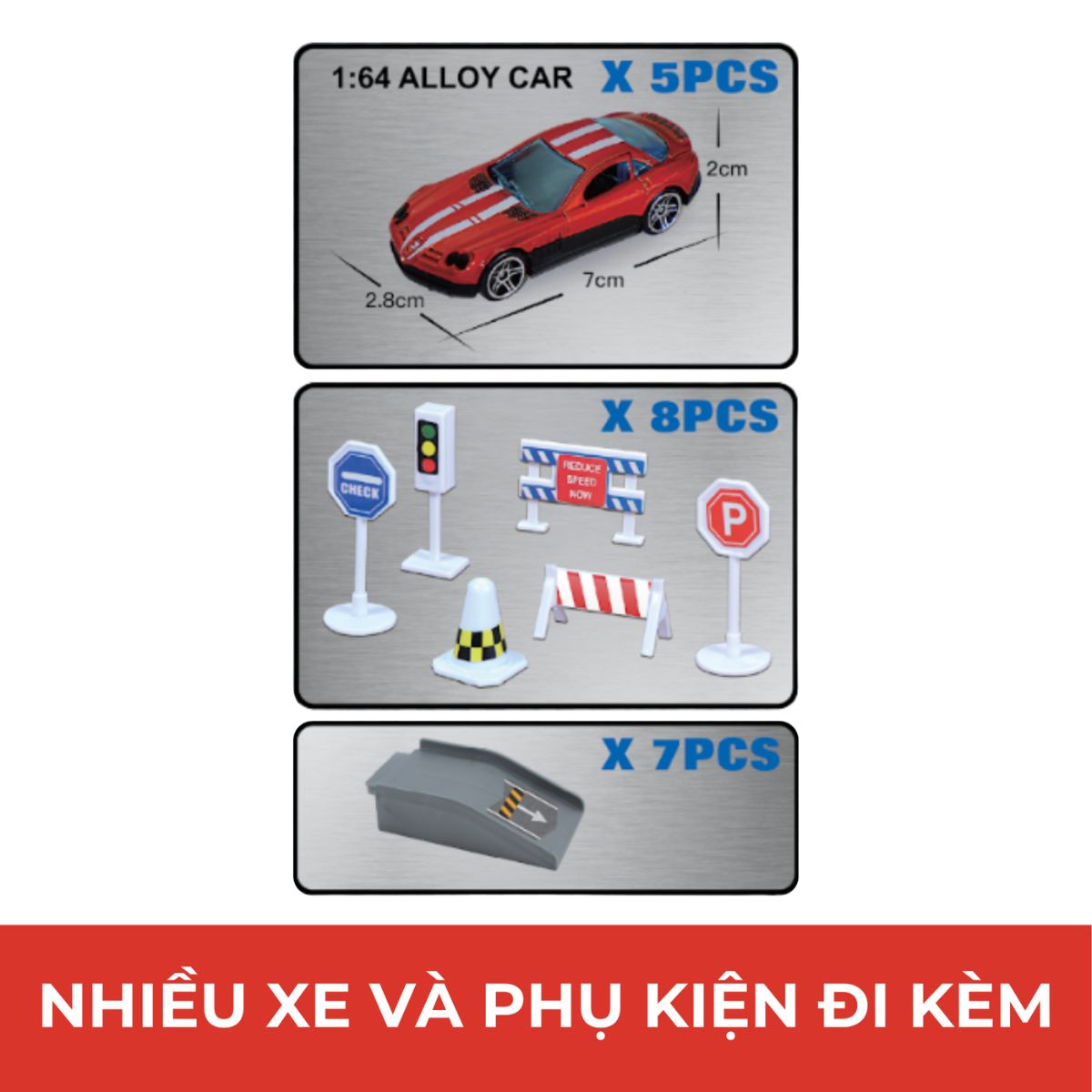 Đồ Chơi Xe Tải Nhiều Ngăn Thành Phố Với Đường Trượt Nối Dài VECTO VT113