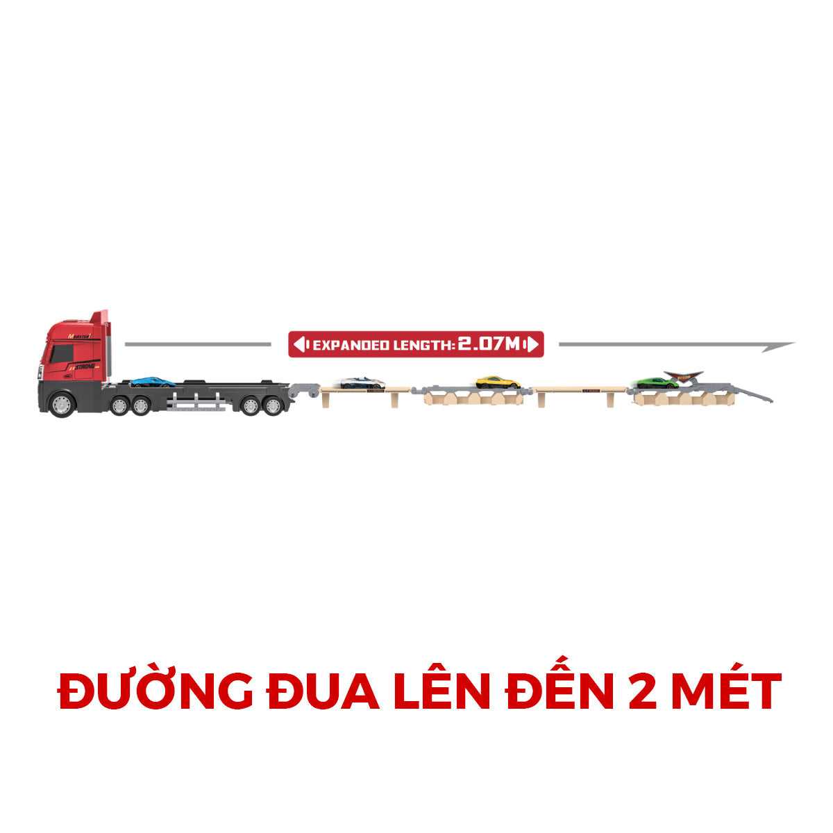 Đồ Chơi Xe Tải Nhiều Ngăn Tích Hợp Đường Đua (Phiên Bản Mới) VECTO VT201-1