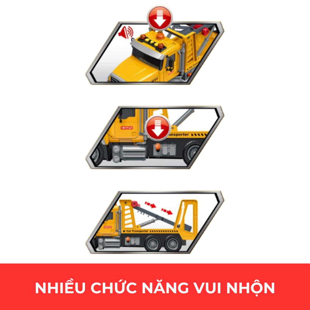 Đồ Chơi Xe Tải Vận Chuyển Xe Có Đèn Và Âm Thanh VECTO VT56P-2