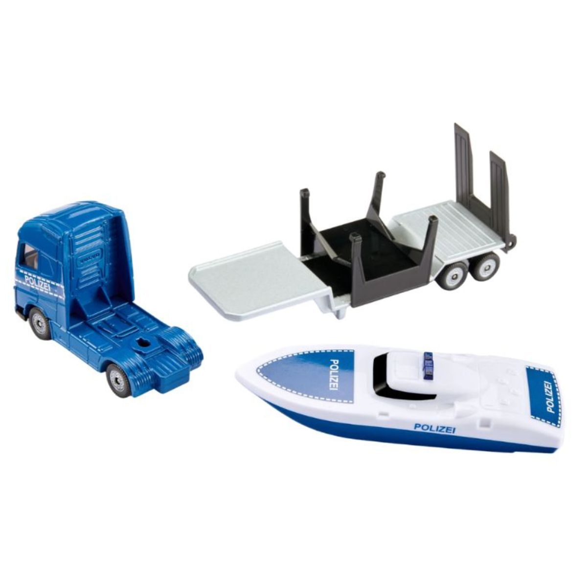 Đồ Chơi Xe Tải Volvo Chở Thuyền SIKU 1757