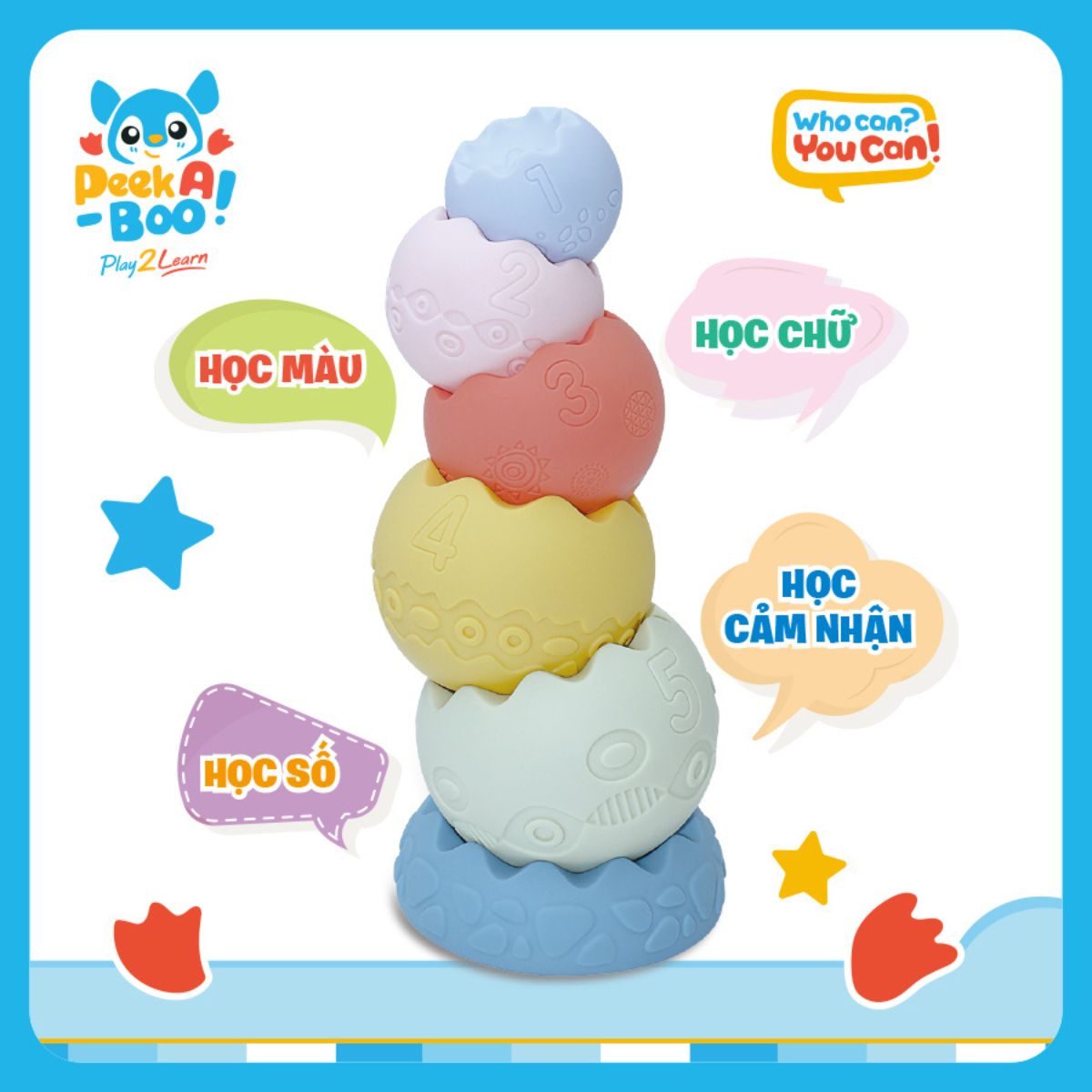 Đồ Chơi Xếp Chồng Thăng Bằng Nhựa Mềm PEEK A BOO PAB068