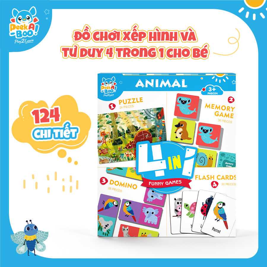 Đồ Chơi Xếp Hình Và Tư Duy 4 Trong 1 Cho Bé PEEK A BOO PAB054