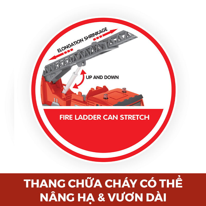 Đồ chơi xe cứu hỏa mô hình có đèn và âm thanh VECTO VT11K
