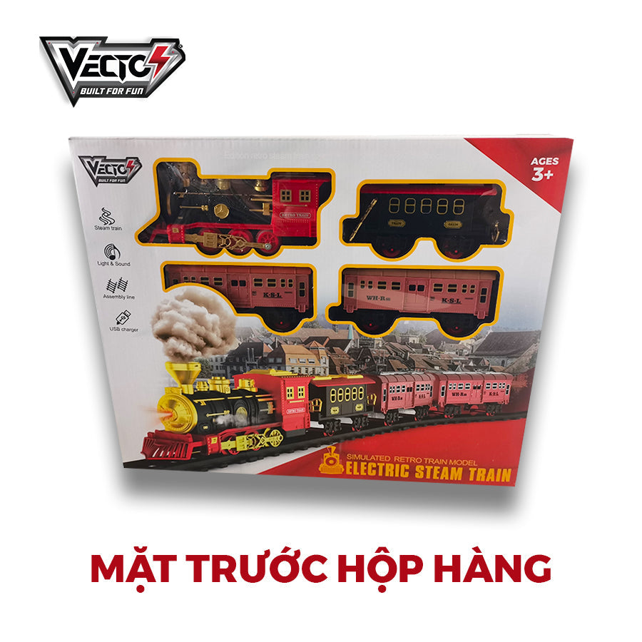 Đồ chơi lắp ráp đường ray và tàu hỏa hơi nước VECTO VT6994A