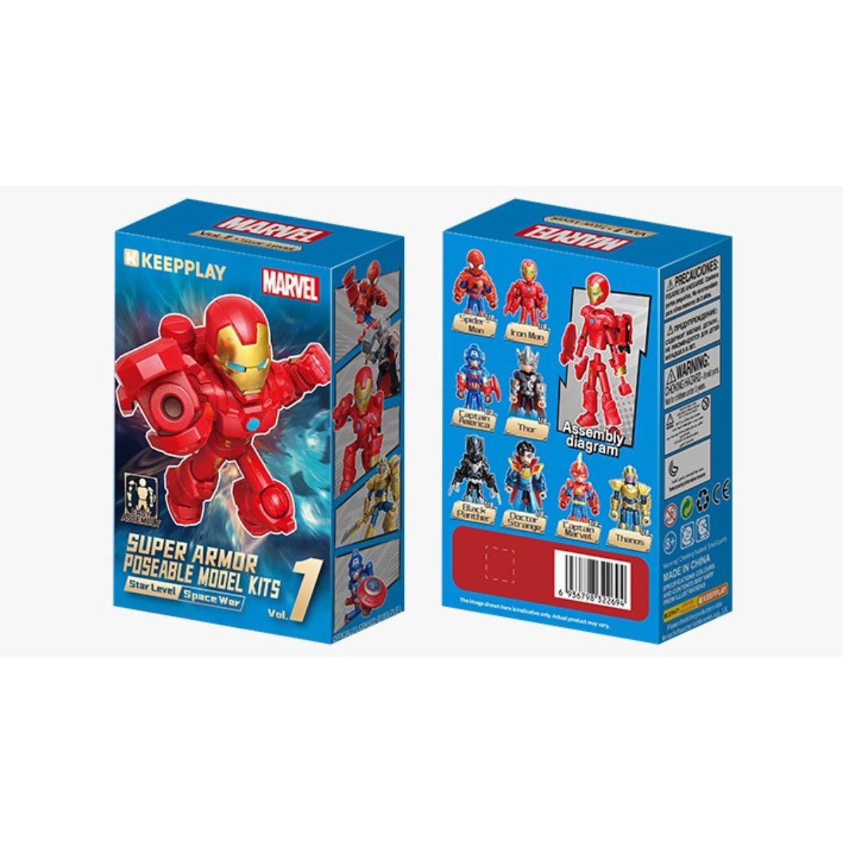 Đồ Chơi Hộp Mù Mô Hình Lắp Ráp Marvel Siêu Anh Hùng KEEPPLAY 73002