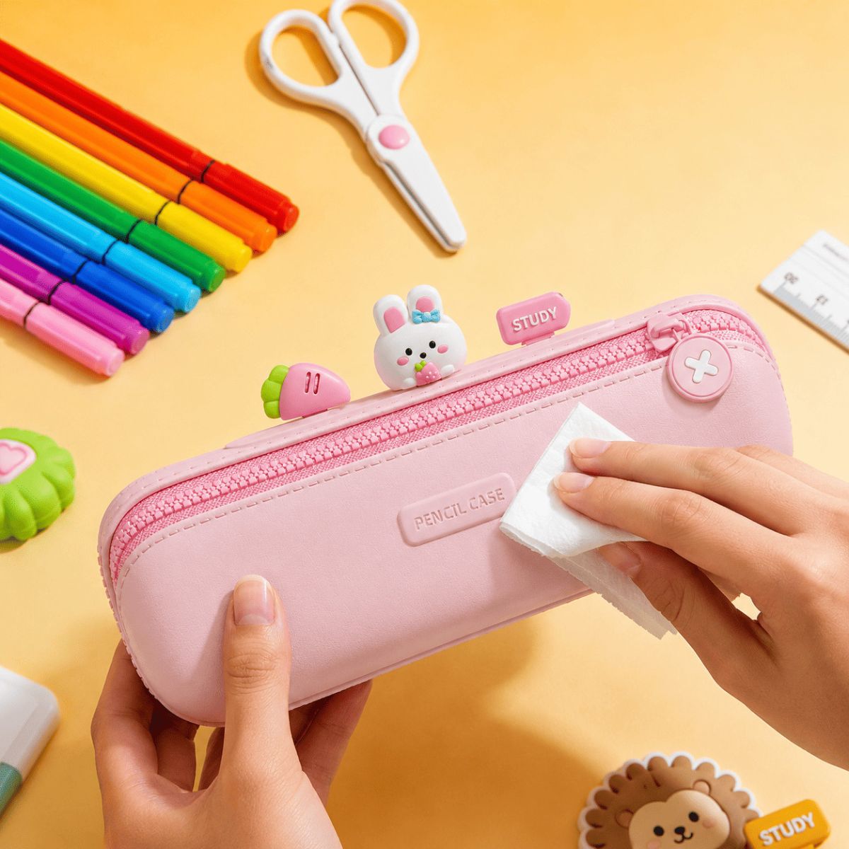 Hộp Viết Cartoon Thỏ Hồng Đáng Yêu KOOOL K105/PINK