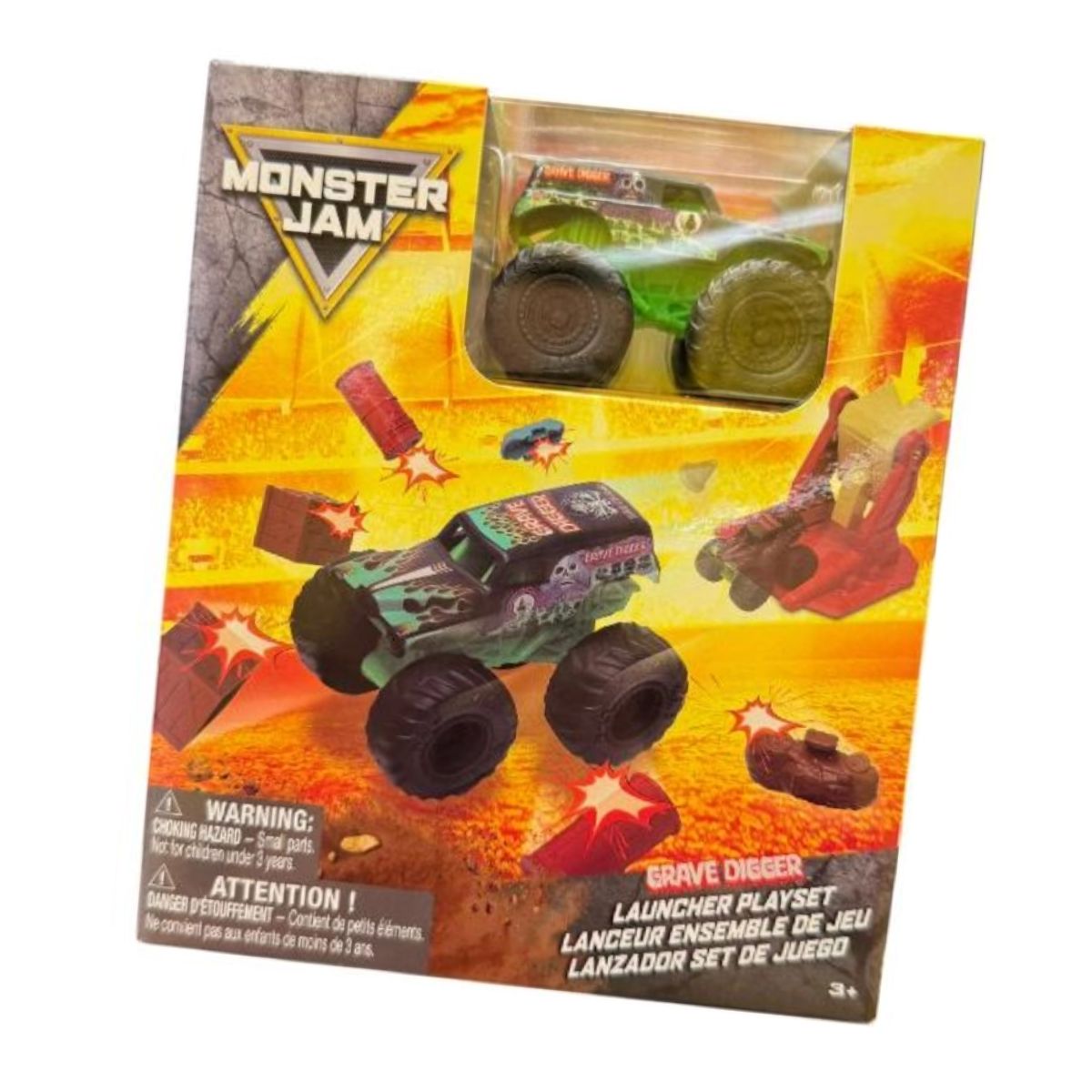 Đồ Chơi Mini Set Đường Đua Và Grave Digger 1:72 MONSTER JAM 6074604