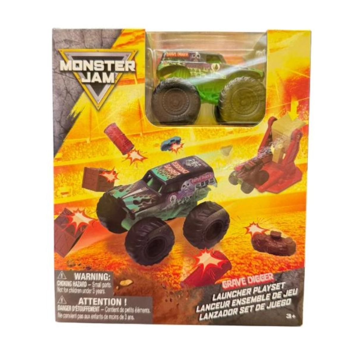 Đồ Chơi Mini Set Đường Đua Và Grave Digger 1:72 MONSTER JAM 6074604