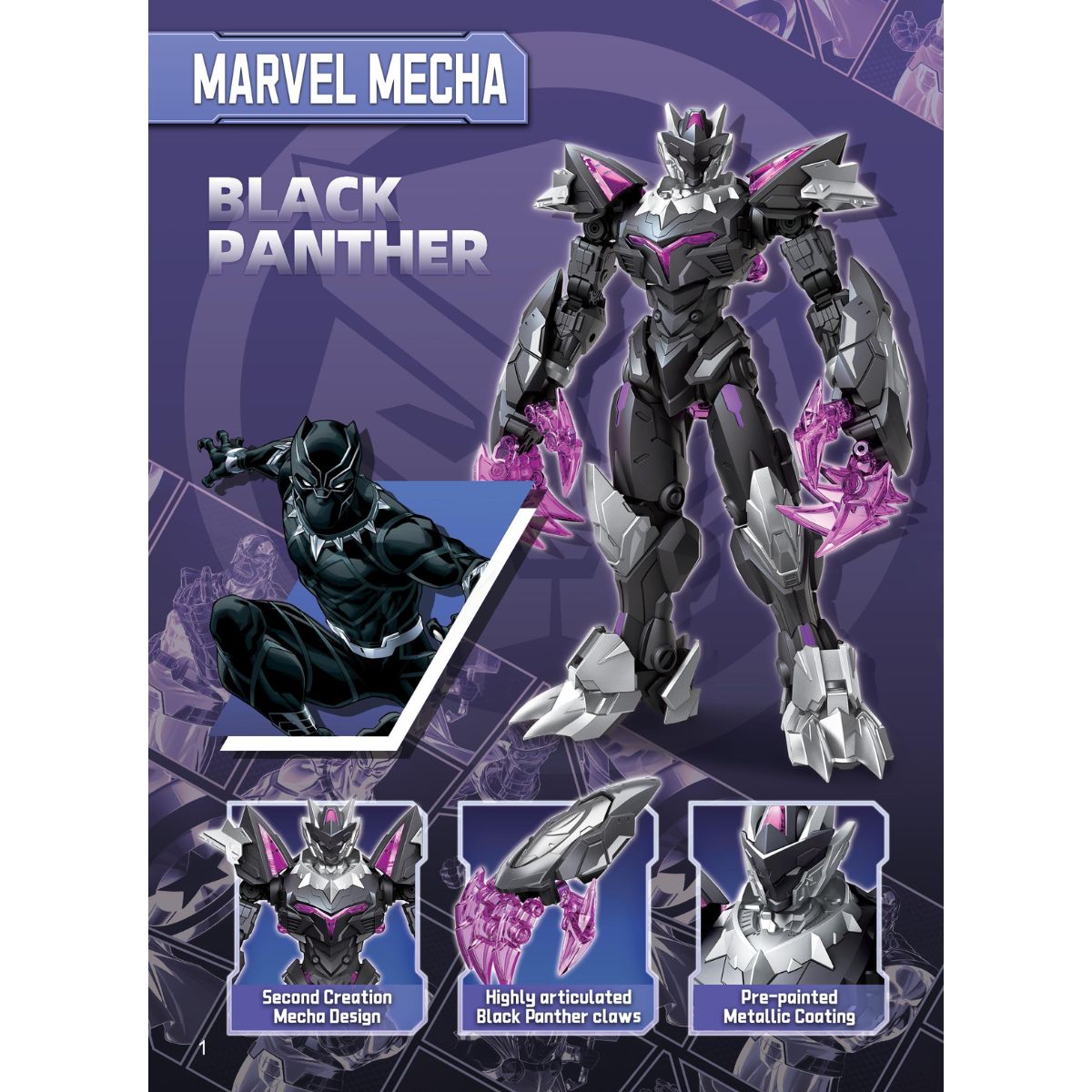 Đồ Chơi Mô Hình Lắp Ráp Marvel Mecha Black Panther KEEPPLAY 73053