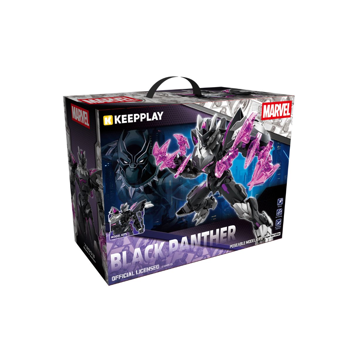 Đồ Chơi Mô Hình Lắp Ráp Marvel Mecha Black Panther KEEPPLAY 73053