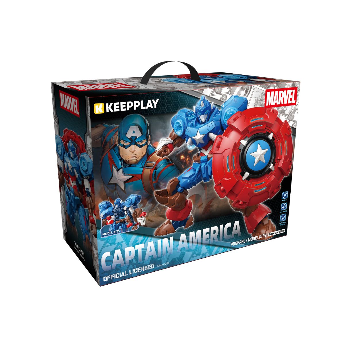 Đồ Chơi Mô Hình Lắp Ráp Marvel Mecha Captain America KEEPPLAY 73051