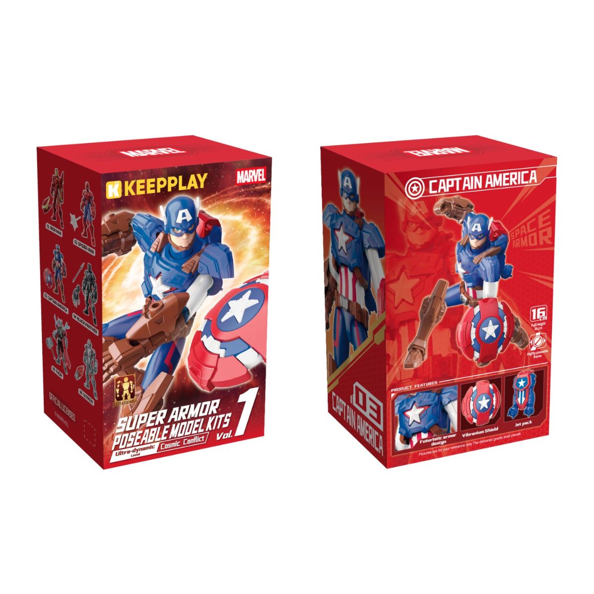 Đồ Chơi Mô Hình Lắp Ráp Marvel Super Armor Block - Captain America KEEPPLAY 73072