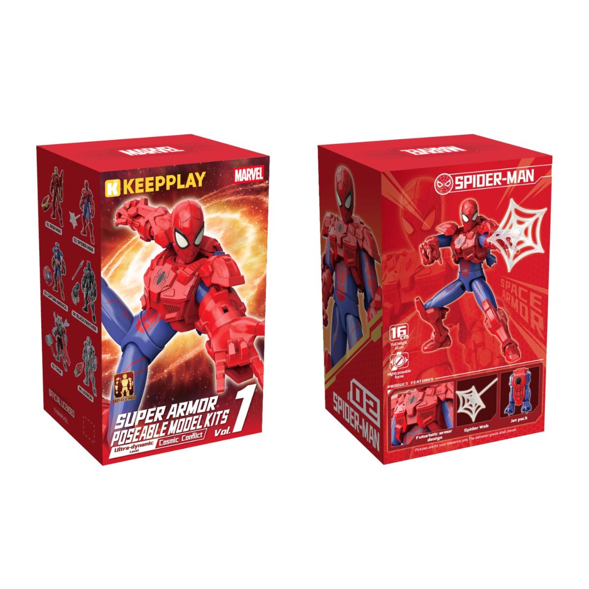 Đồ Chơi Mô Hình Lắp Ráp Marvel Super Armor Block - Spiderman KEEPPLAY 73071