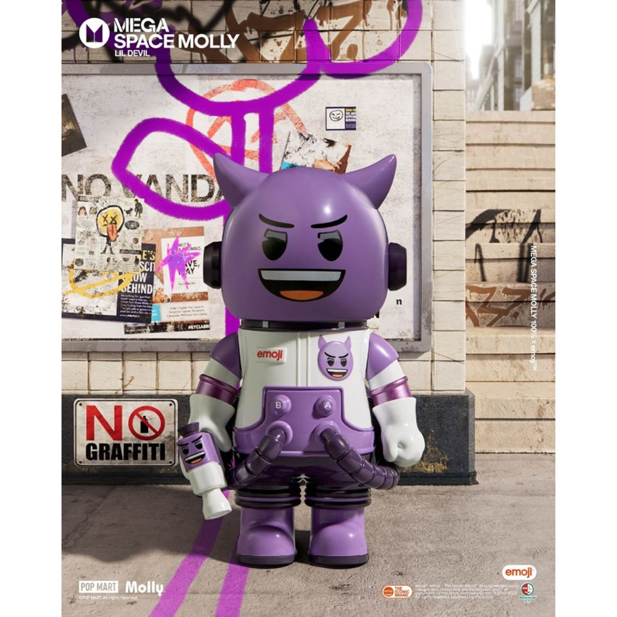 Mô Hình Mega Space Molly 100% X Emoji？Series POP MART 6931571078188