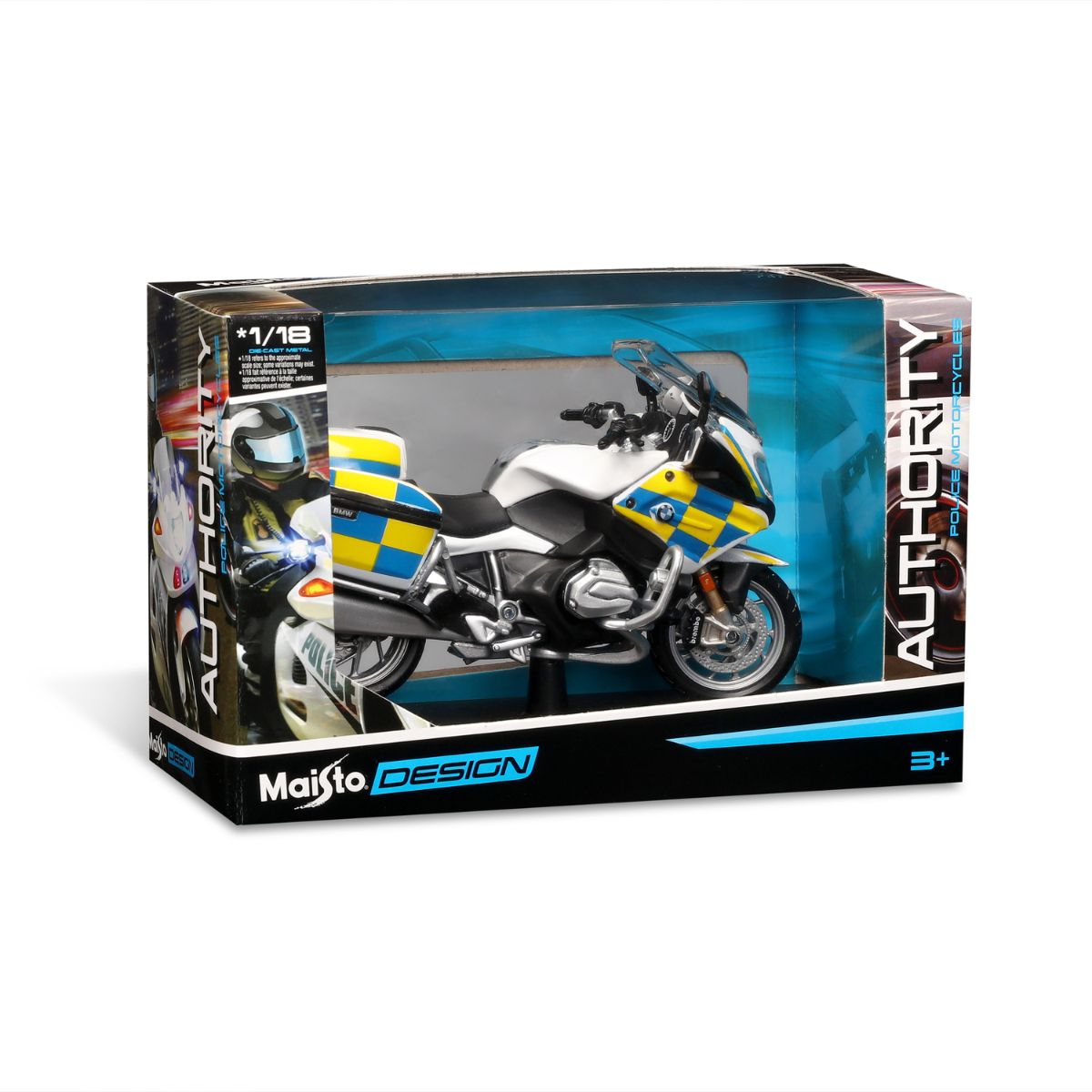 Đồ Chơi Xe Mô Hình Mô Tô Tỉ Lệ 1:18 Xe Cảnh Sát Anh UK Police MAISTO UK/32306