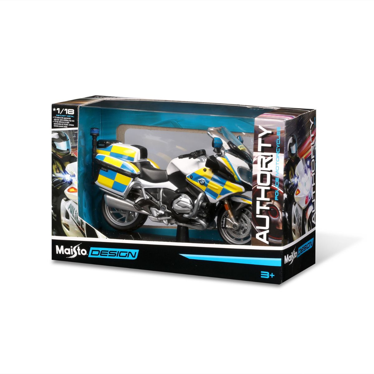 Đồ Chơi Xe Mô Hình Mô Tô Tỉ Lệ 1:18 Xe Cảnh Sát Anh UK Police MAISTO UK/32306
