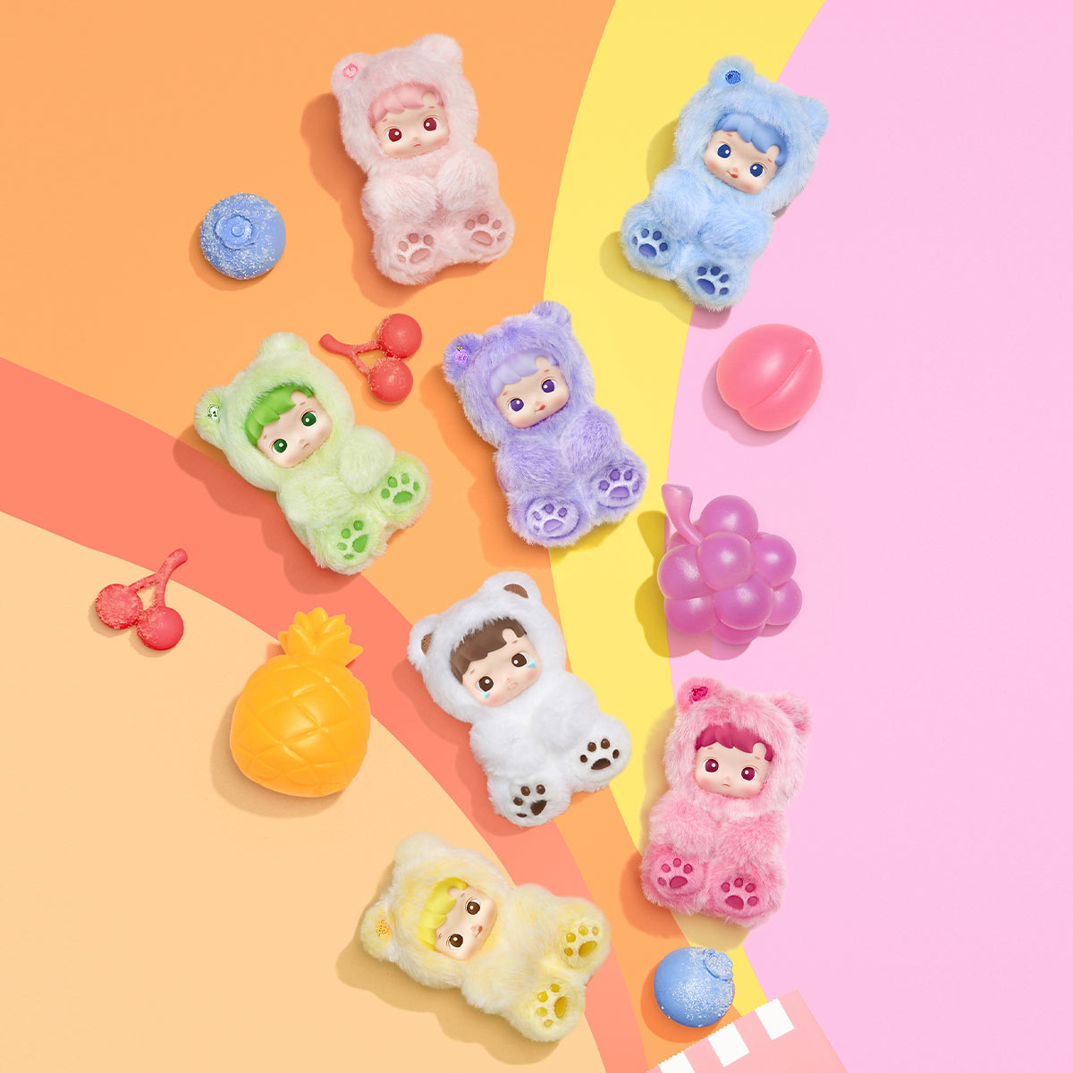 Móc Khóa Hacipupu Gummy Bear Series-Vinyl Plush Pendant POP MART 6931571074746