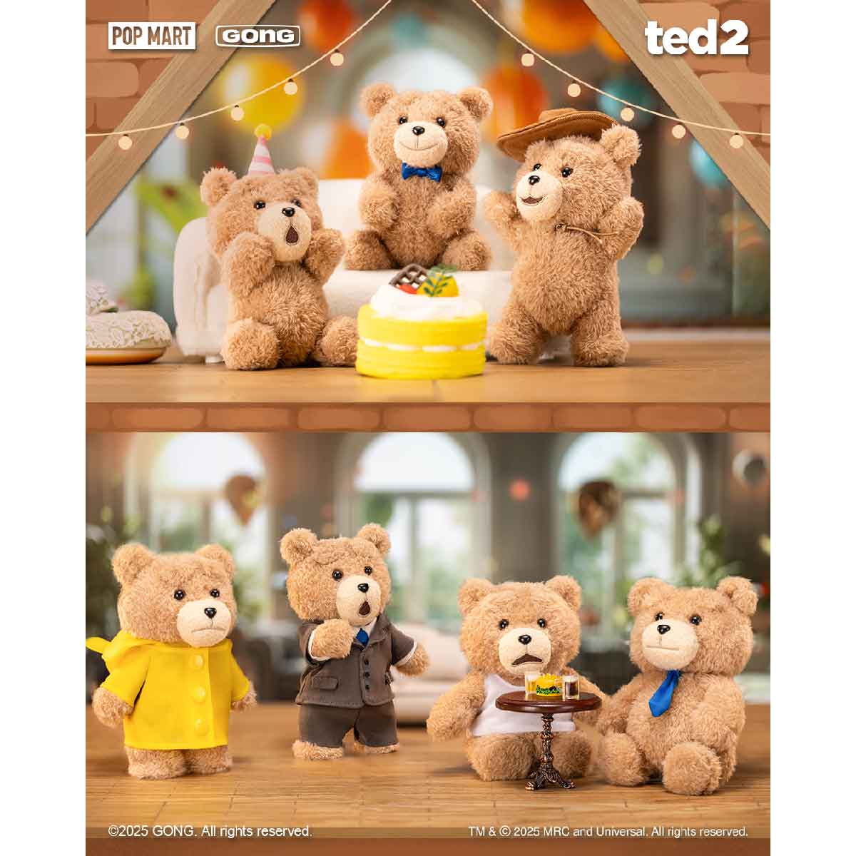 Móc Khóa Ted2 Teddy Bear Action Plush Pendant POP MART 6931571044831