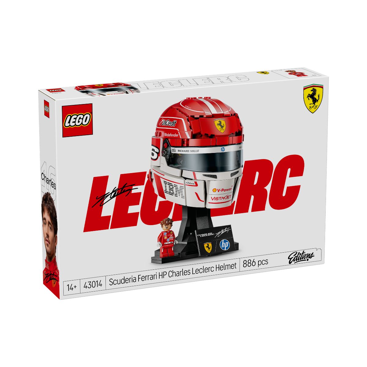 Đồ Chơi Lắp Ráp Mũ Bảo Hiểm Charles Leclerc Đội Scuderia Ferrari HP LEGO EDITIONS VEHICLES 43014