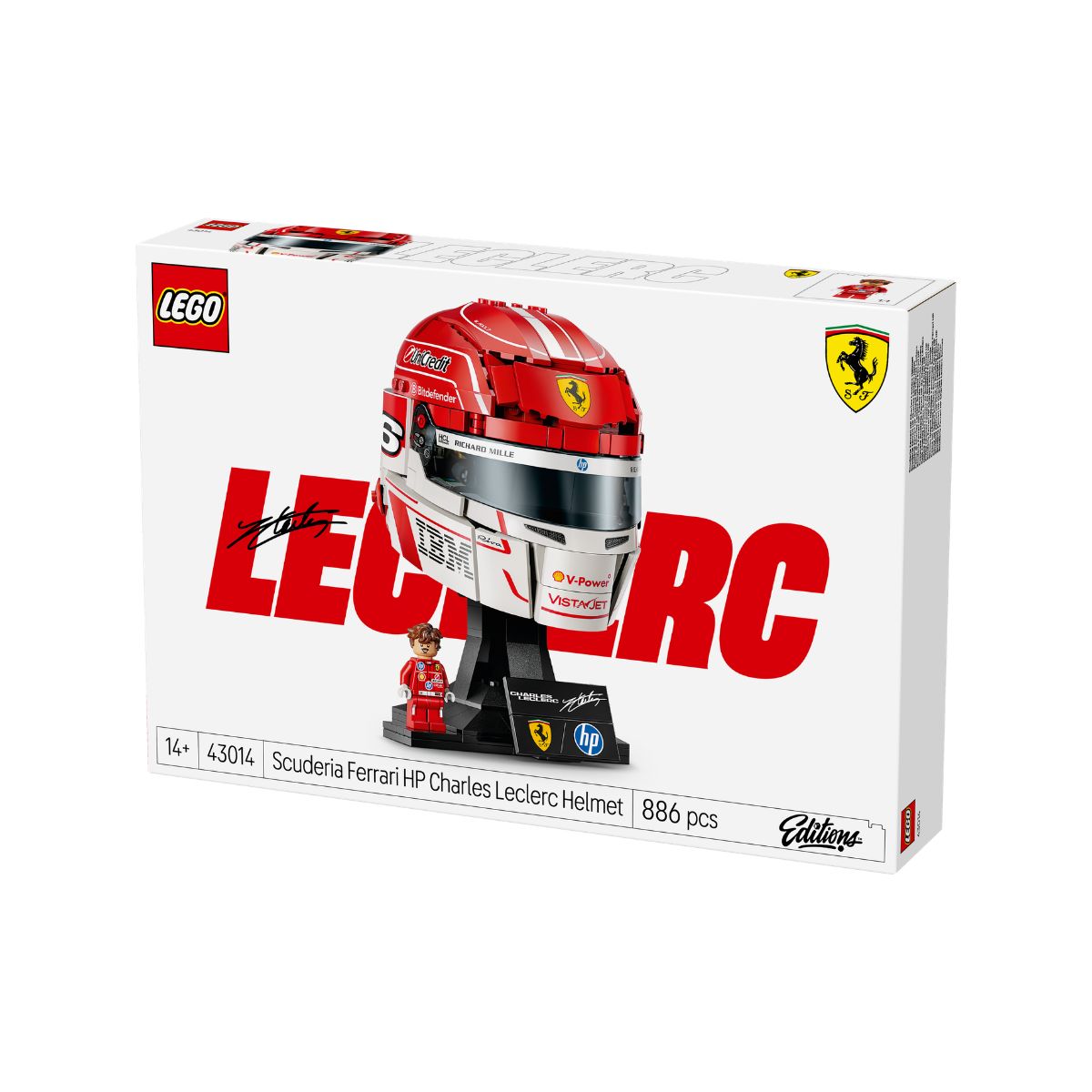 Đồ Chơi Lắp Ráp Mũ Bảo Hiểm Charles Leclerc Đội Scuderia Ferrari HP LEGO EDITIONS VEHICLES 43014