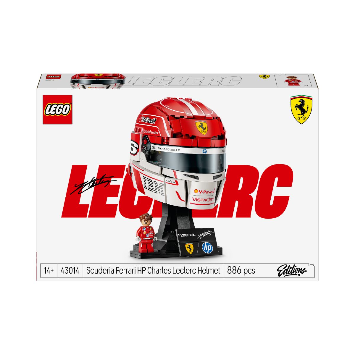 Đồ Chơi Lắp Ráp Mũ Bảo Hiểm Charles Leclerc Đội Scuderia Ferrari HP LEGO EDITIONS VEHICLES 43014