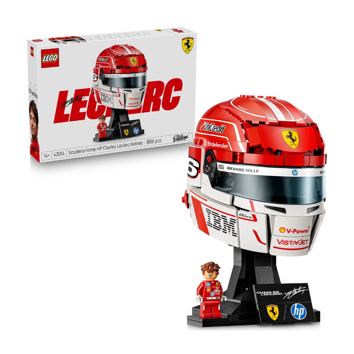 Đồ Chơi Lắp Ráp Mũ Bảo Hiểm Charles Leclerc Đội Scuderia Ferrari HP LEGO EDITIONS VEHICLES 43014