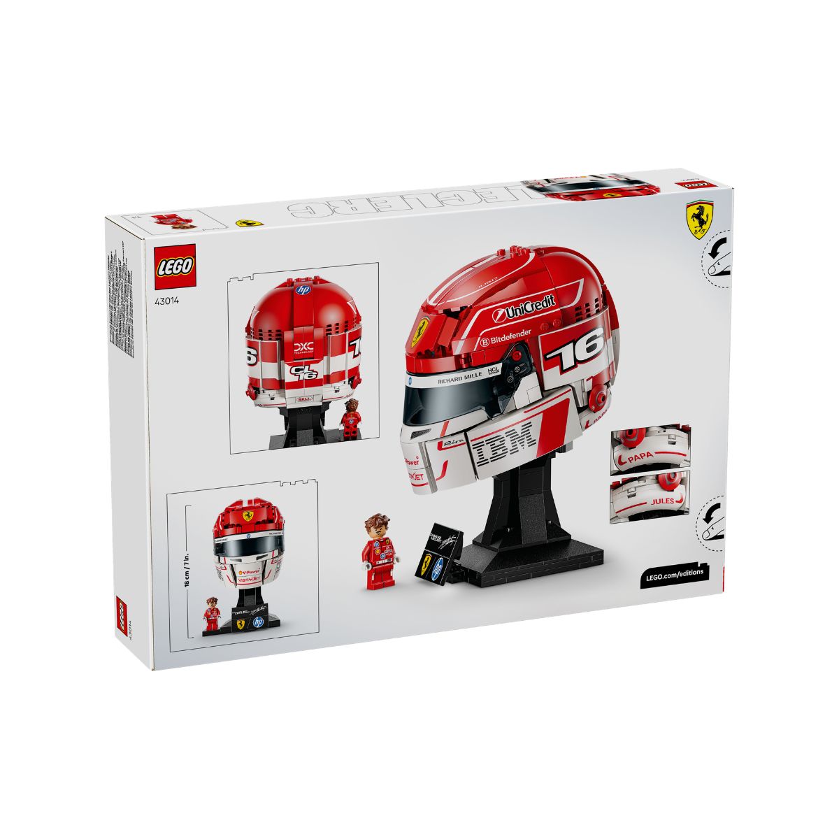 Đồ Chơi Lắp Ráp Mũ Bảo Hiểm Charles Leclerc Đội Scuderia Ferrari HP LEGO EDITIONS VEHICLES 43014