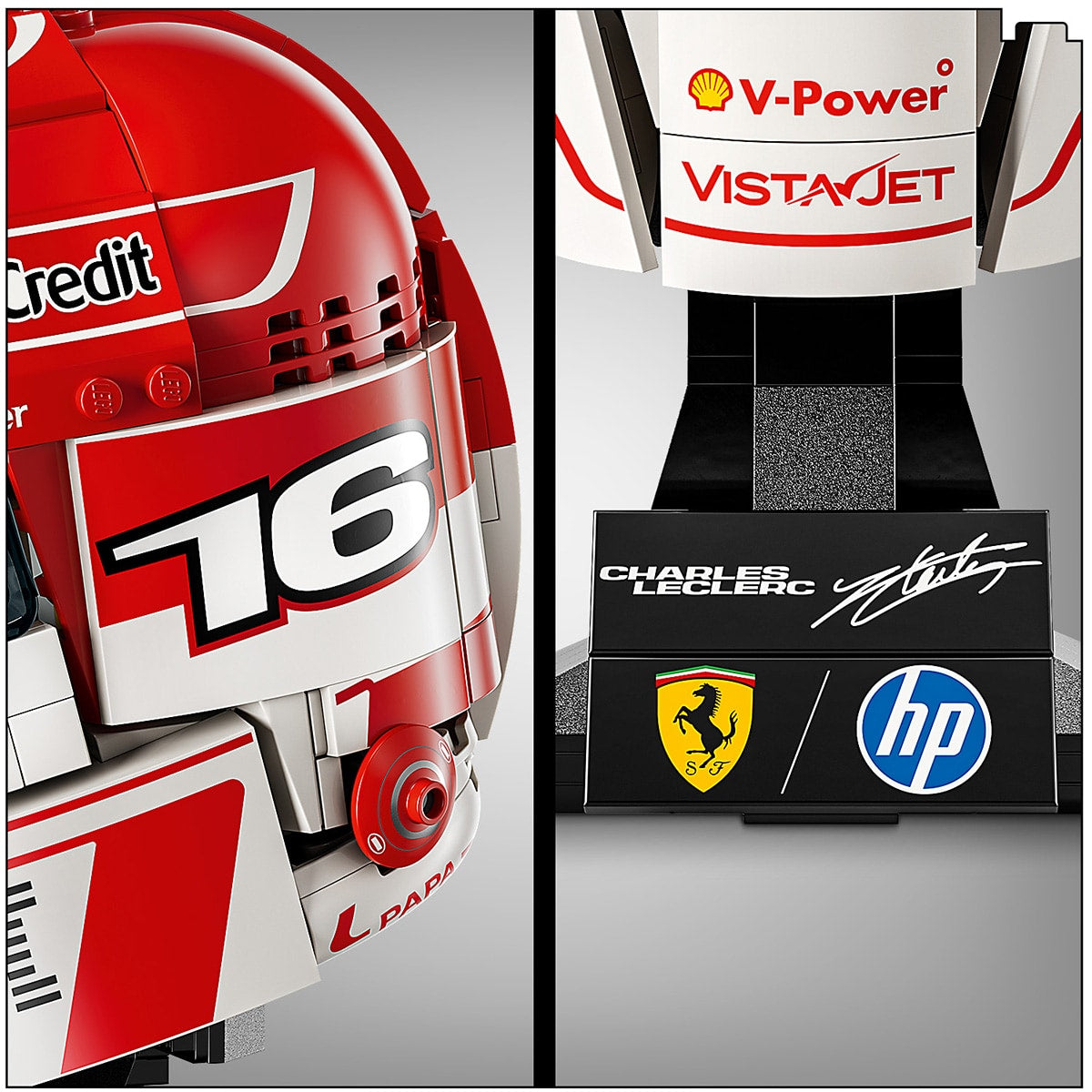 Đồ Chơi Lắp Ráp Mũ Bảo Hiểm Charles Leclerc Đội Scuderia Ferrari HP LEGO EDITIONS VEHICLES 43014