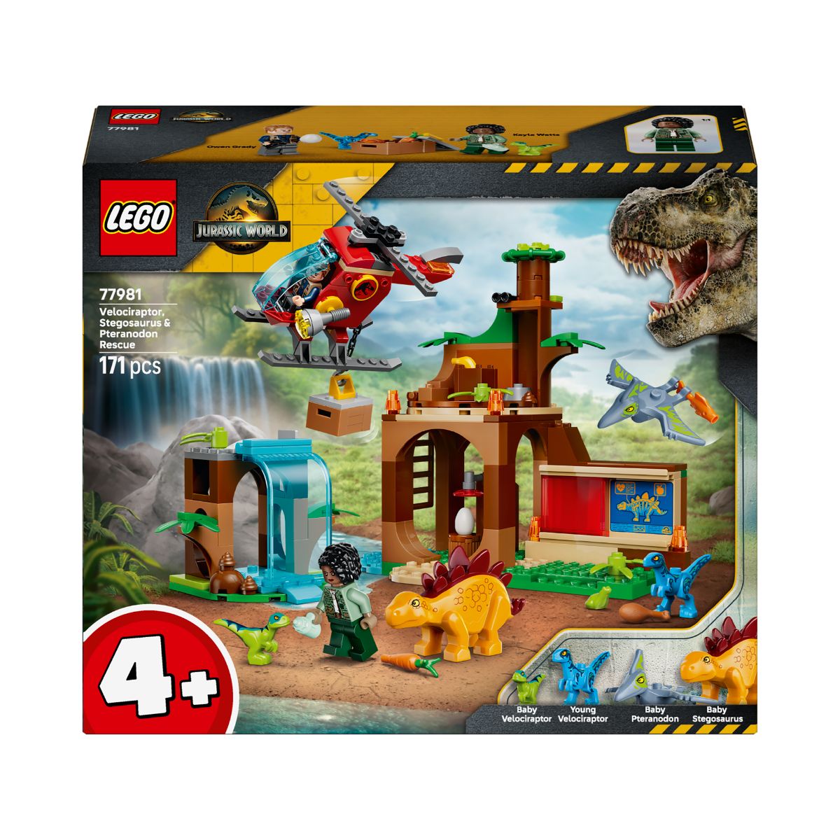 Đồ Chơi Lắp Ráp Nhiệm Vụ Giải Cứu Velociraptor, Stegosaurus Và Pteranodon LEGO JURASSIC 77981 (171 Chi Tiết)