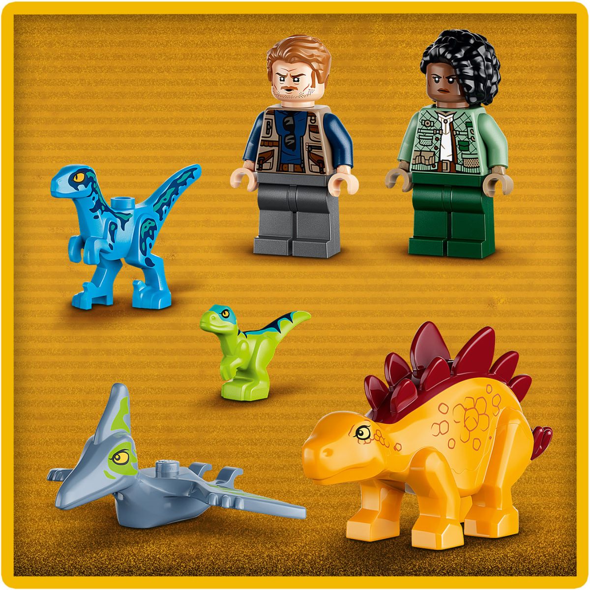 Đồ Chơi Lắp Ráp Nhiệm Vụ Giải Cứu Velociraptor, Stegosaurus Và Pteranodon LEGO JURASSIC 77981 (171 Chi Tiết)