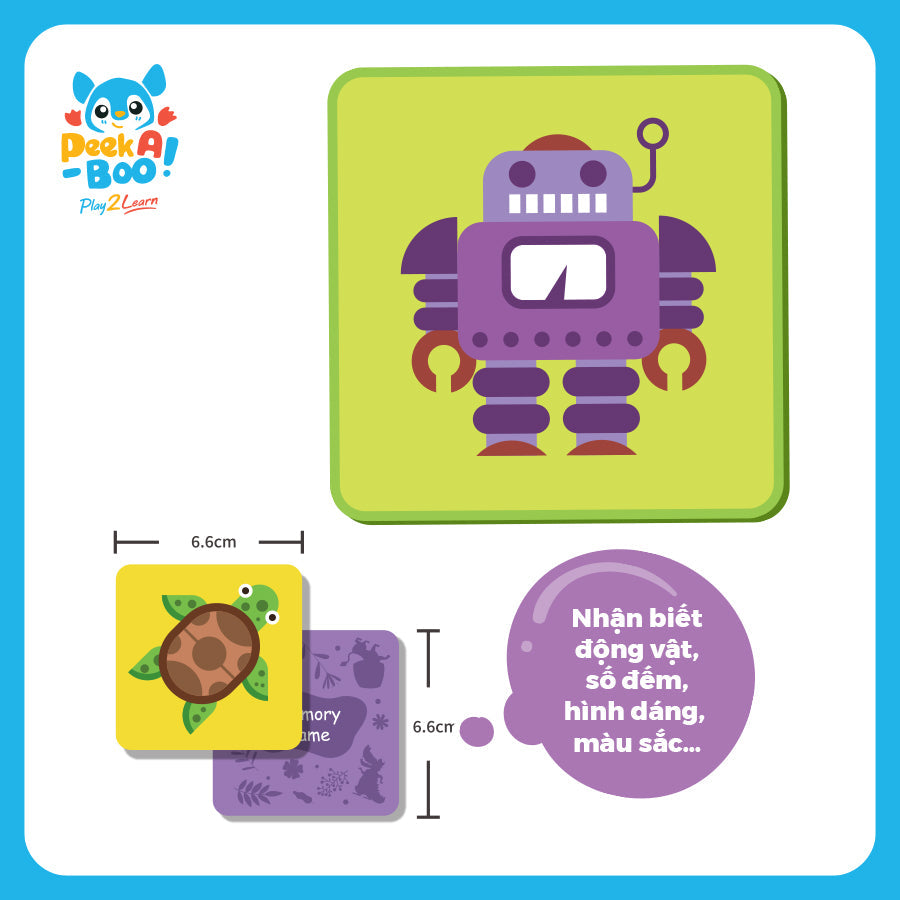 Bộ đồ chơi trí nhớ cho bé – Thế giới đại dương và đồ chơi PEEK A BOO PAB040M