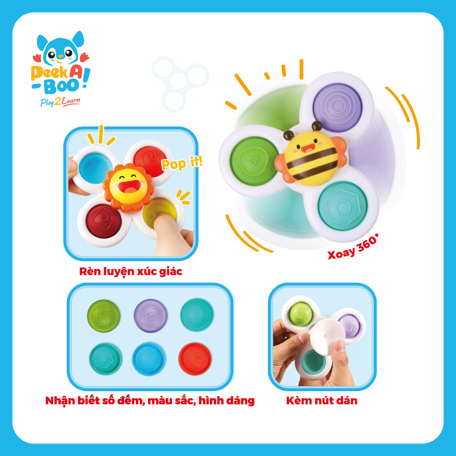 Đồ chơi thả khối và chong chóng sắc màu PEEK A BOO PAB999
