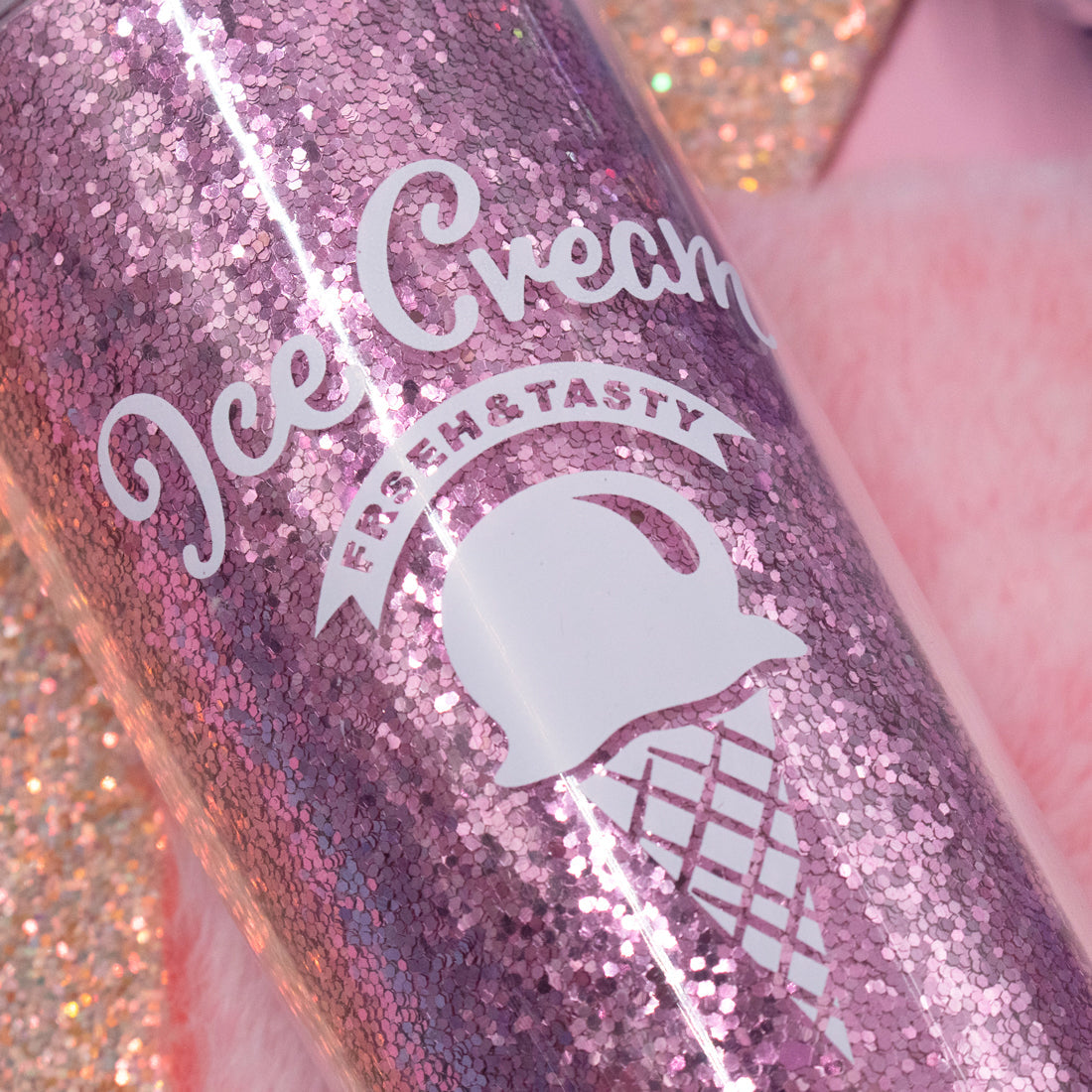 Ly Nhựa Sparkle Ice Cream Hồng CLEVER CUP PCUP02/PINK