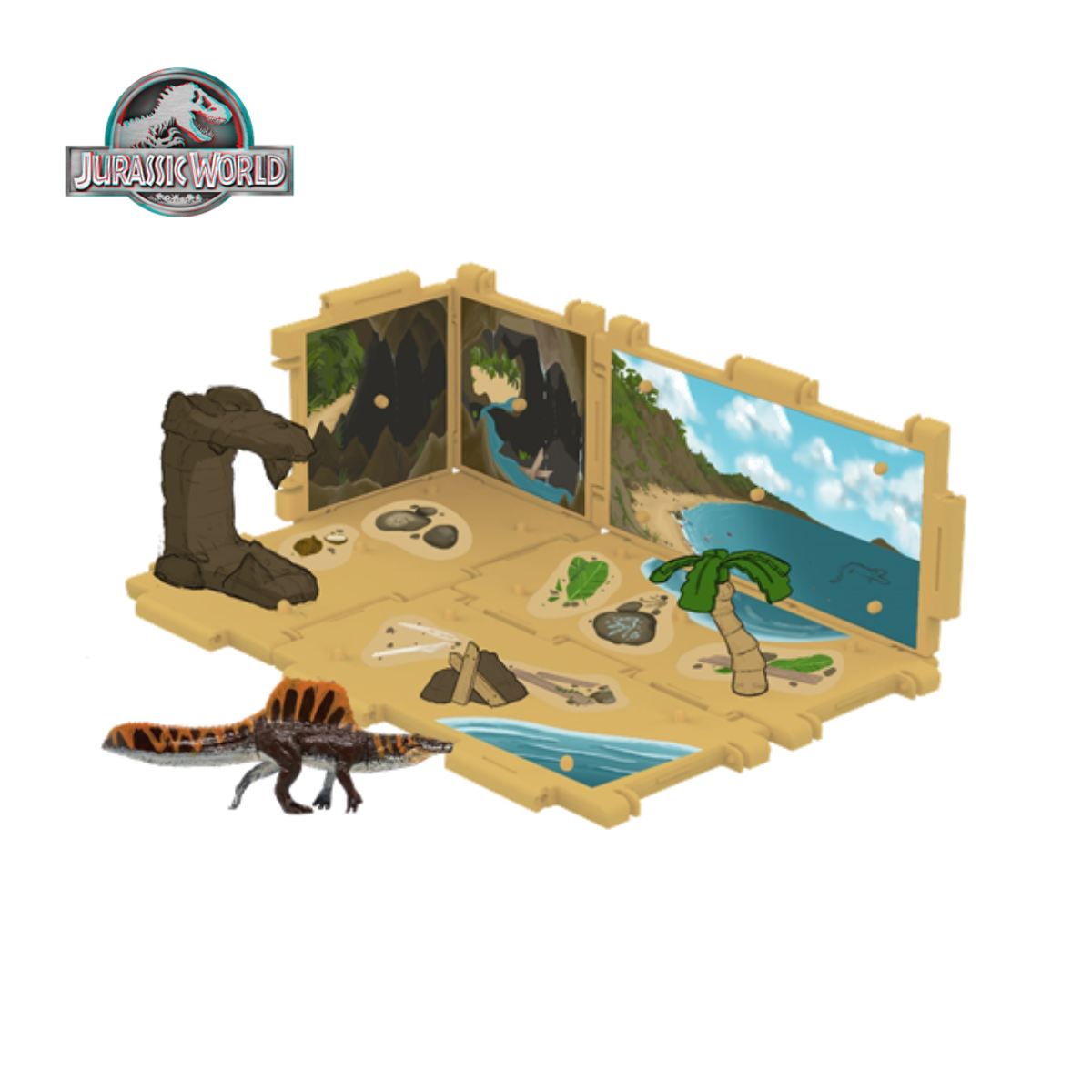 Đồ Chơi Sa Bàn Jurassic World: Bãi biển Spinosaurus TOY MONSTER BEACH/T02444