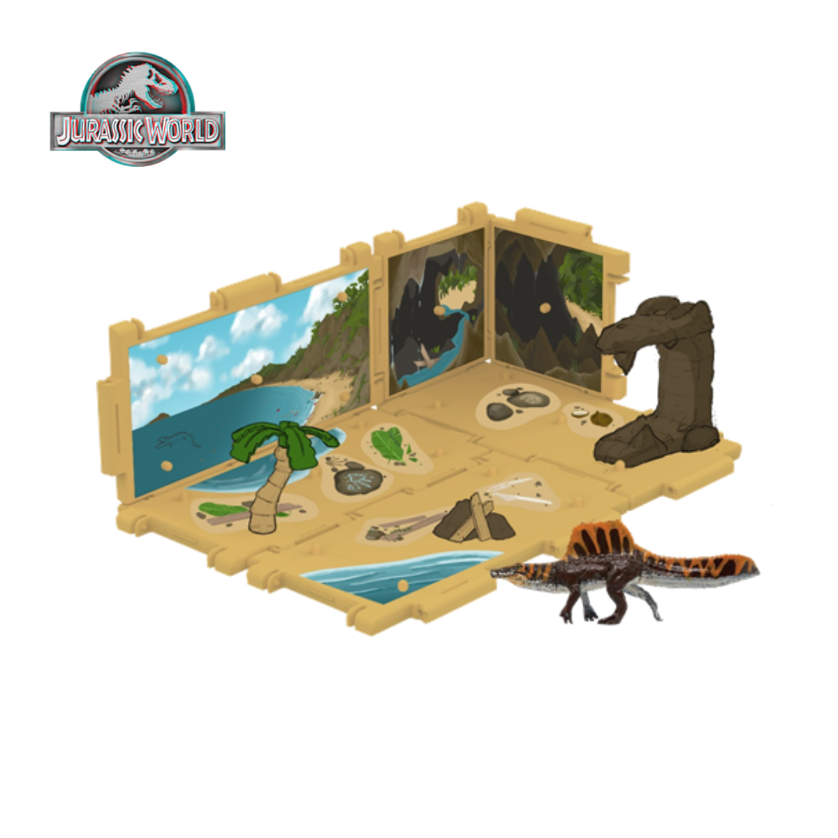 Đồ Chơi Sa Bàn Jurassic World: Bãi biển Spinosaurus TOY MONSTER BEACH/T02444