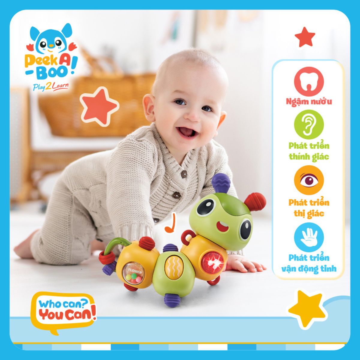 Đồ Chơi Sâu Bướm Khám Phá Vui Nhộn PEEK A BOO PAB059