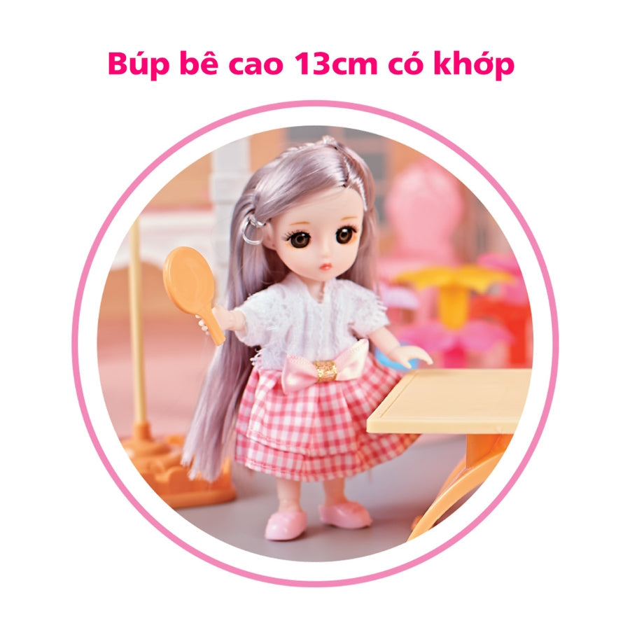 Bộ Ngôi Nhà Búp Bê Khổng Lồ Có Ống Khói SWEET HEART SH668-39A