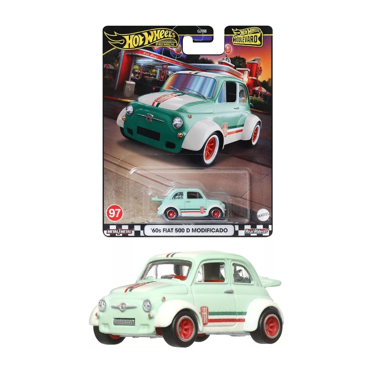 Siêu Xe BOULEVARD 60'S FIAT 500 D MODIFICADO Hot Wheels GJT68