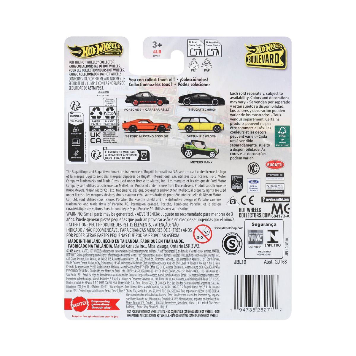 Đồ Chơi Mô Hình Siêu Xe Boulevard - Porsche Carrera 2.7 RS HOT WHEELS JBL19/GJT68