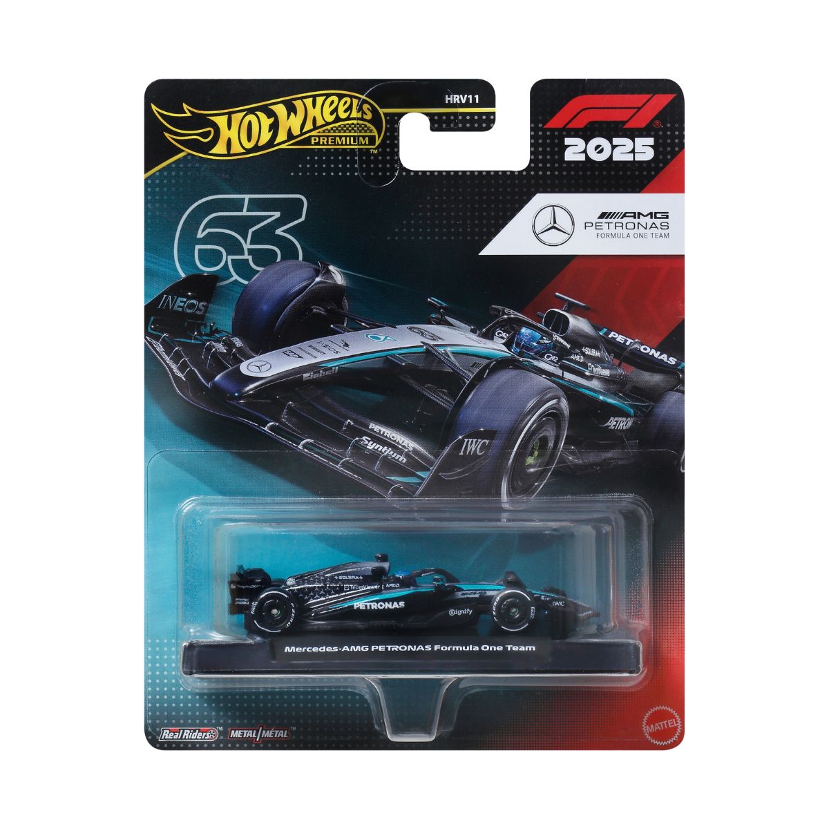 Đồ Chơi Siêu Xe Đua F1 Team Mercedes-Benz - Tay Đua 63 HOT WHEELS HRV11
