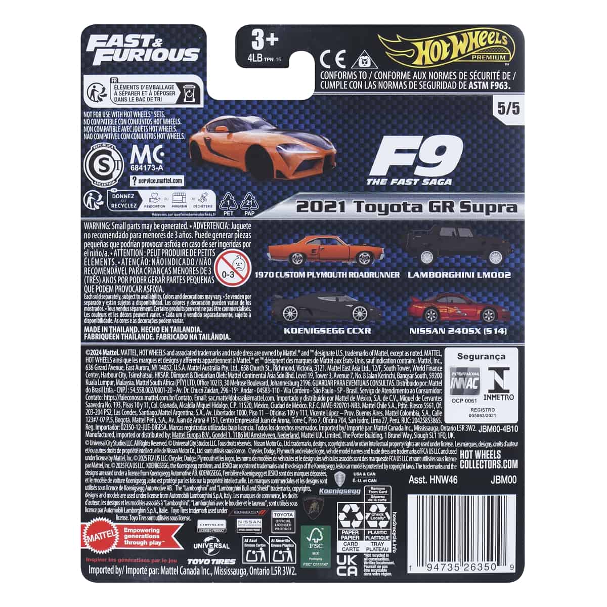 Đồ Chơi Mô Hình Siêu Xe Premium Fast&Furious 2020 Toyota Supra HOT WHEELS HNW46