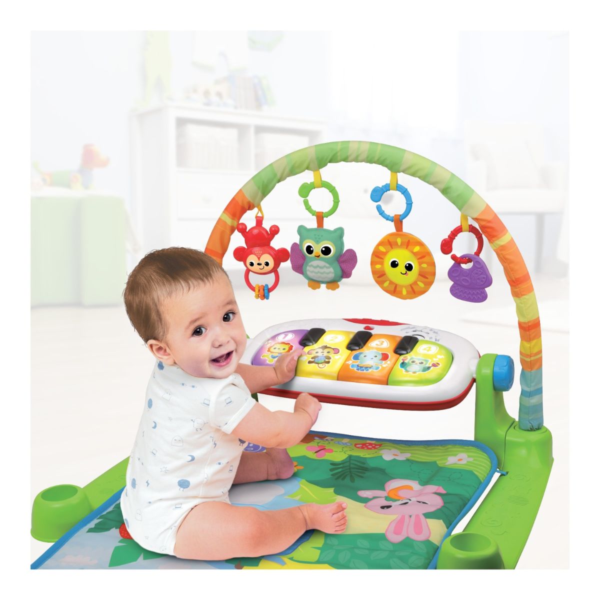 Đồ Chơi Thảm Chơi Âm Nhạc Bạn Thú Rừng Xanh PEEK A BOO 240102