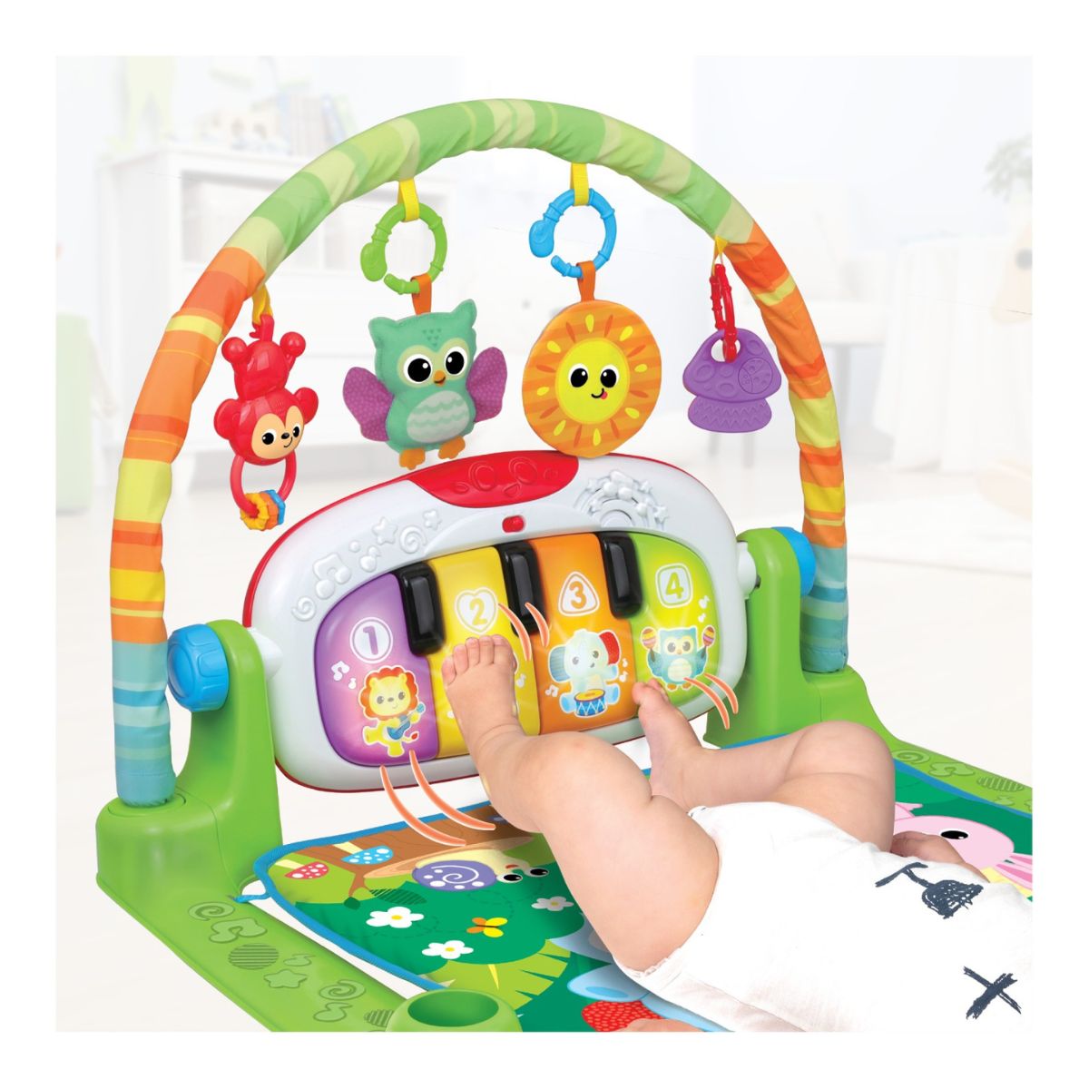 Đồ Chơi Thảm Chơi Âm Nhạc Bạn Thú Rừng Xanh PEEK A BOO 240102