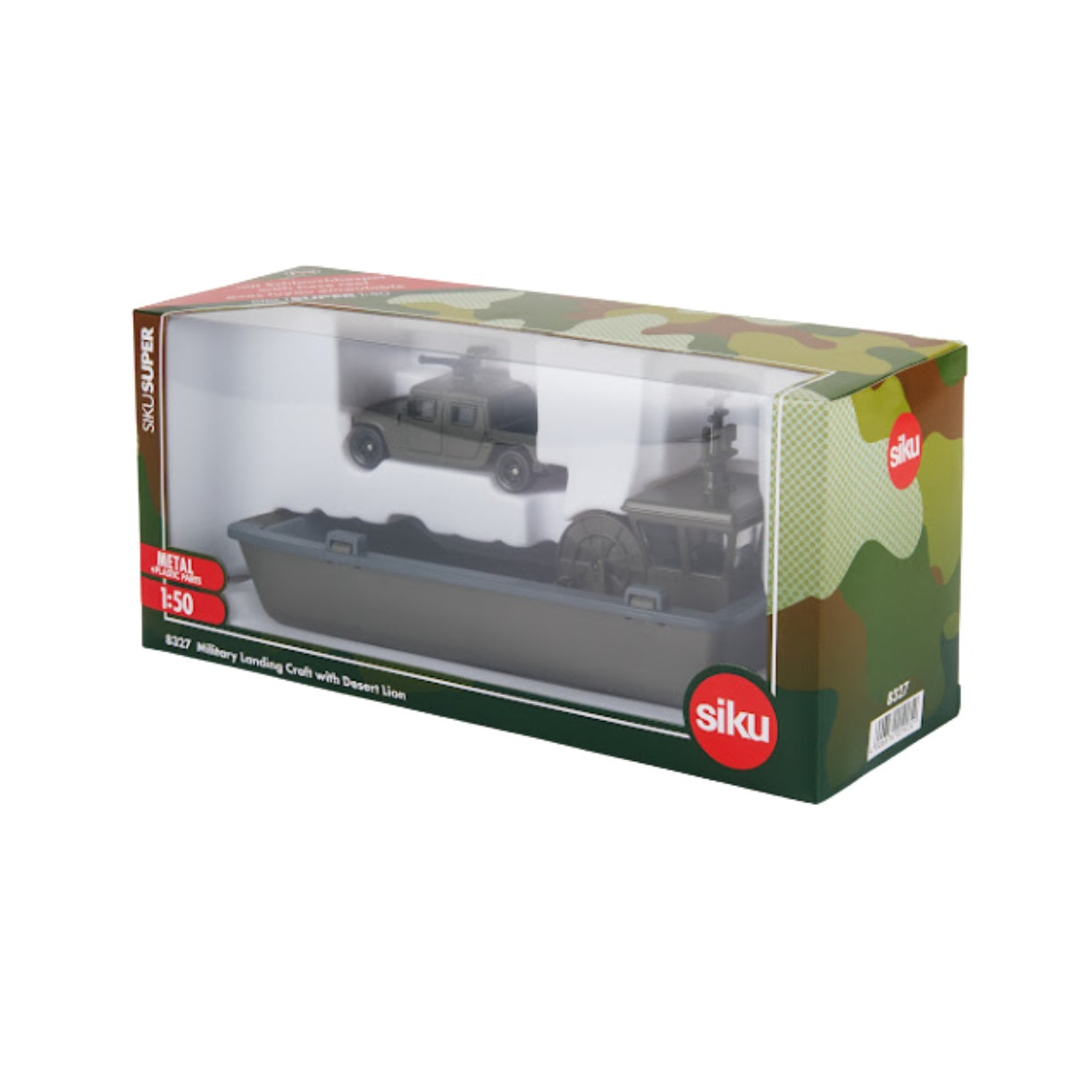 Đồ Chơi Mô Hình Thuyền Chở Xe Bán Tải Chiến Đấu Desert Lion SIKU 8327