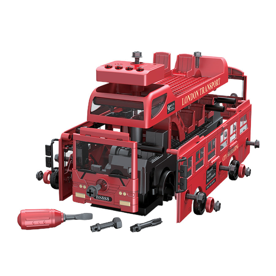 Đồ chơi lắp ráp VECTO DIY Xe buýt London có đèn và âm thanh VECTO VT9099B
