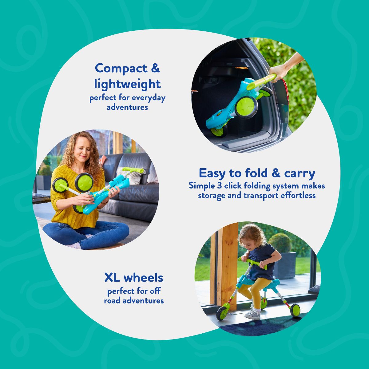 Xe Chòi Chân Bọ Xanh 3 Bánh Scuttle Bug XL RIDE ON 8555