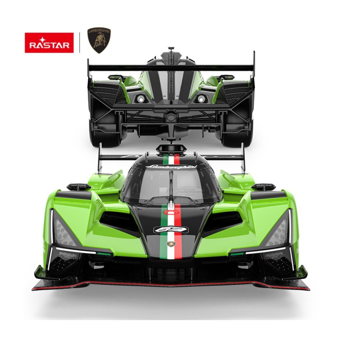 Đồ Chơi Xe Điều Khiển 1:14 Lamborghini SC63 LMDH Mở Được Cửa Xanh Lá RASTAR R10150
