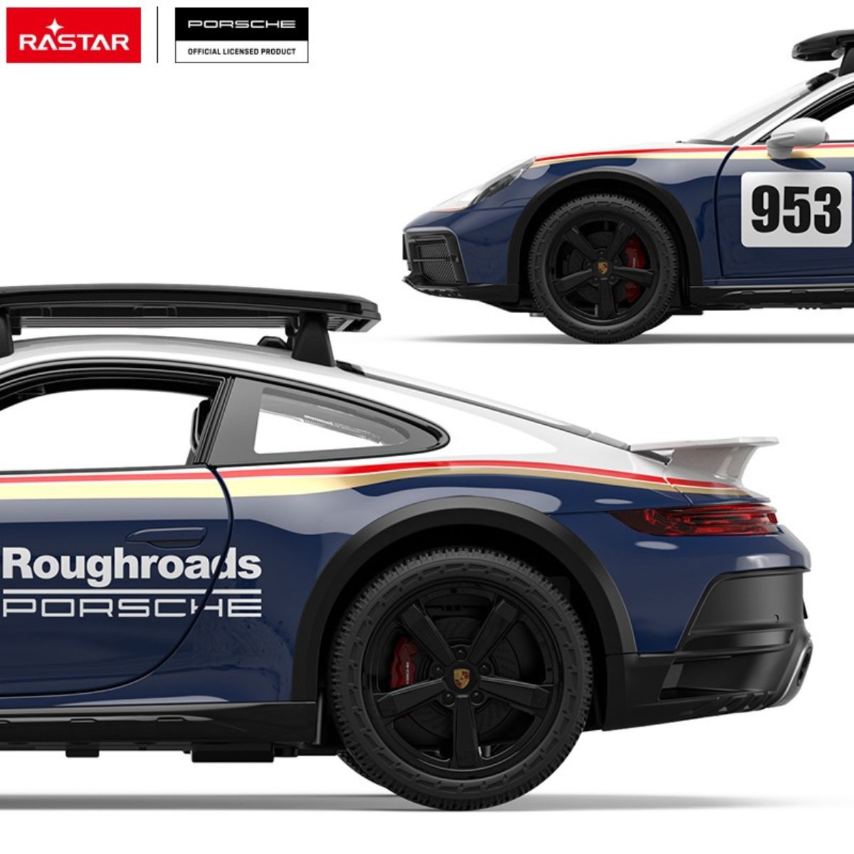 Đồ Chơi Xe Điều Khiển 1:14 Porsche 911 Dakar Performance Mở Được Cửa Xanh Dương RASTAR R10131
